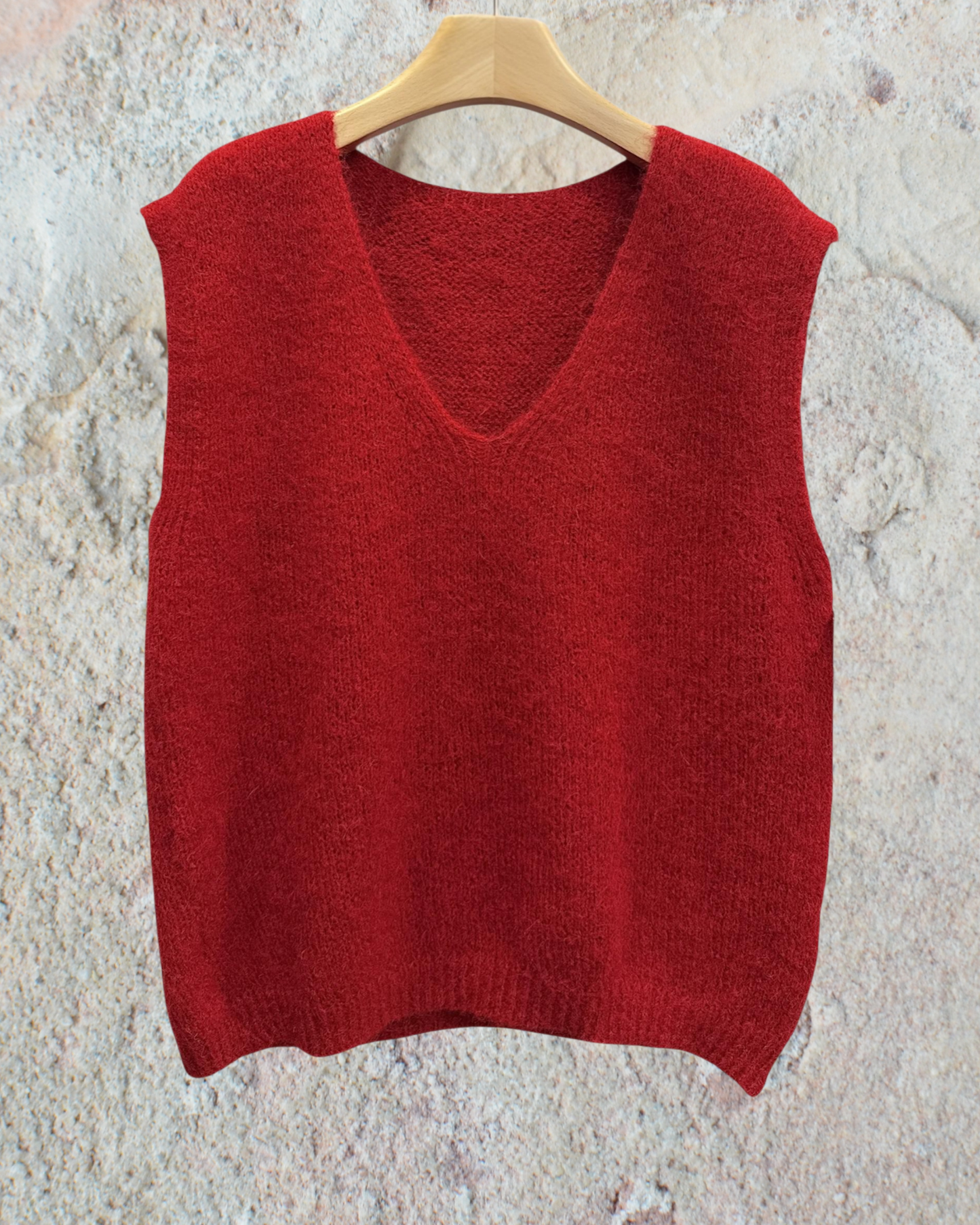 Pull Sans Manches en Maille Alpaga & Laine