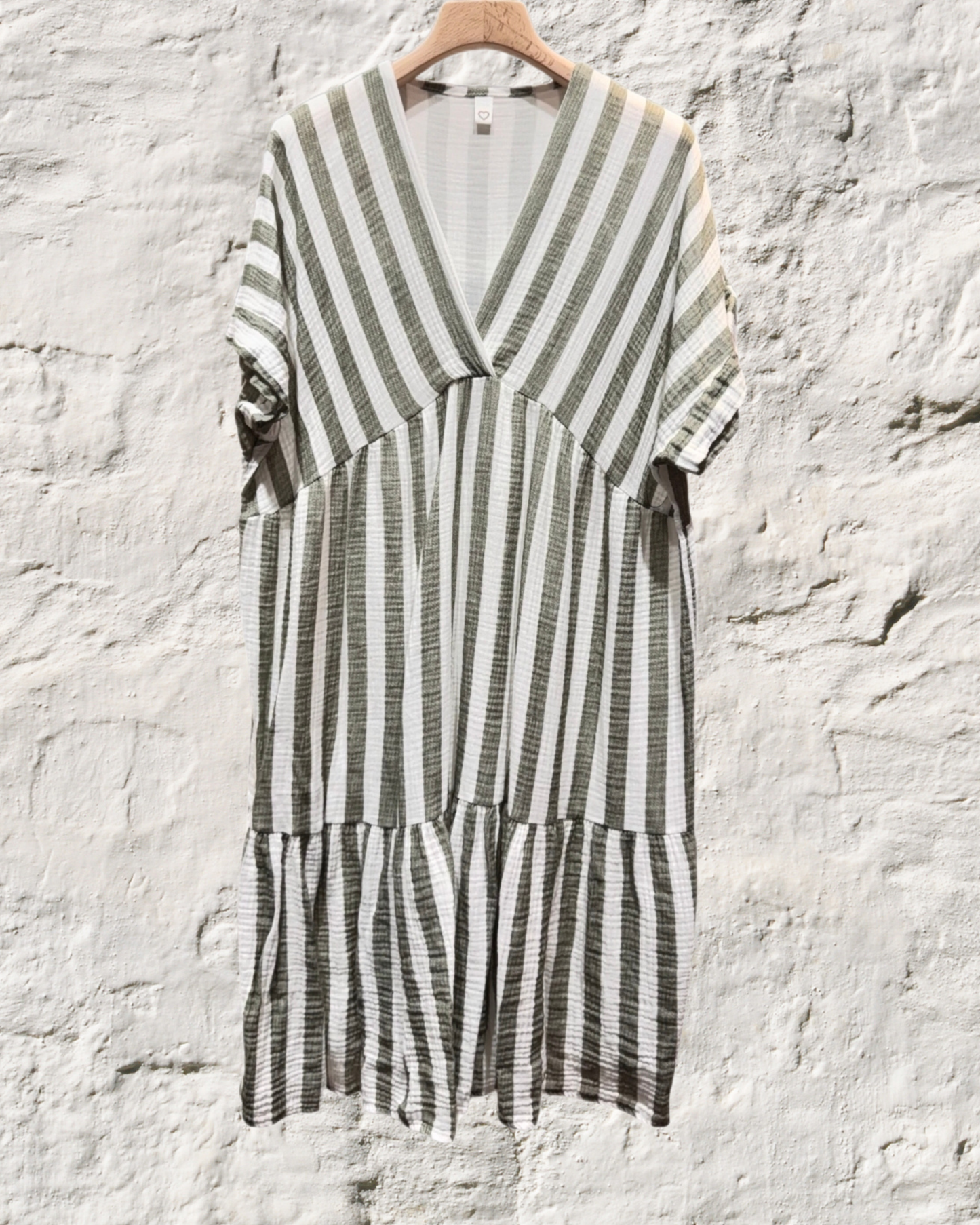 Robe "Paola" en Gaze de Coton Rayée