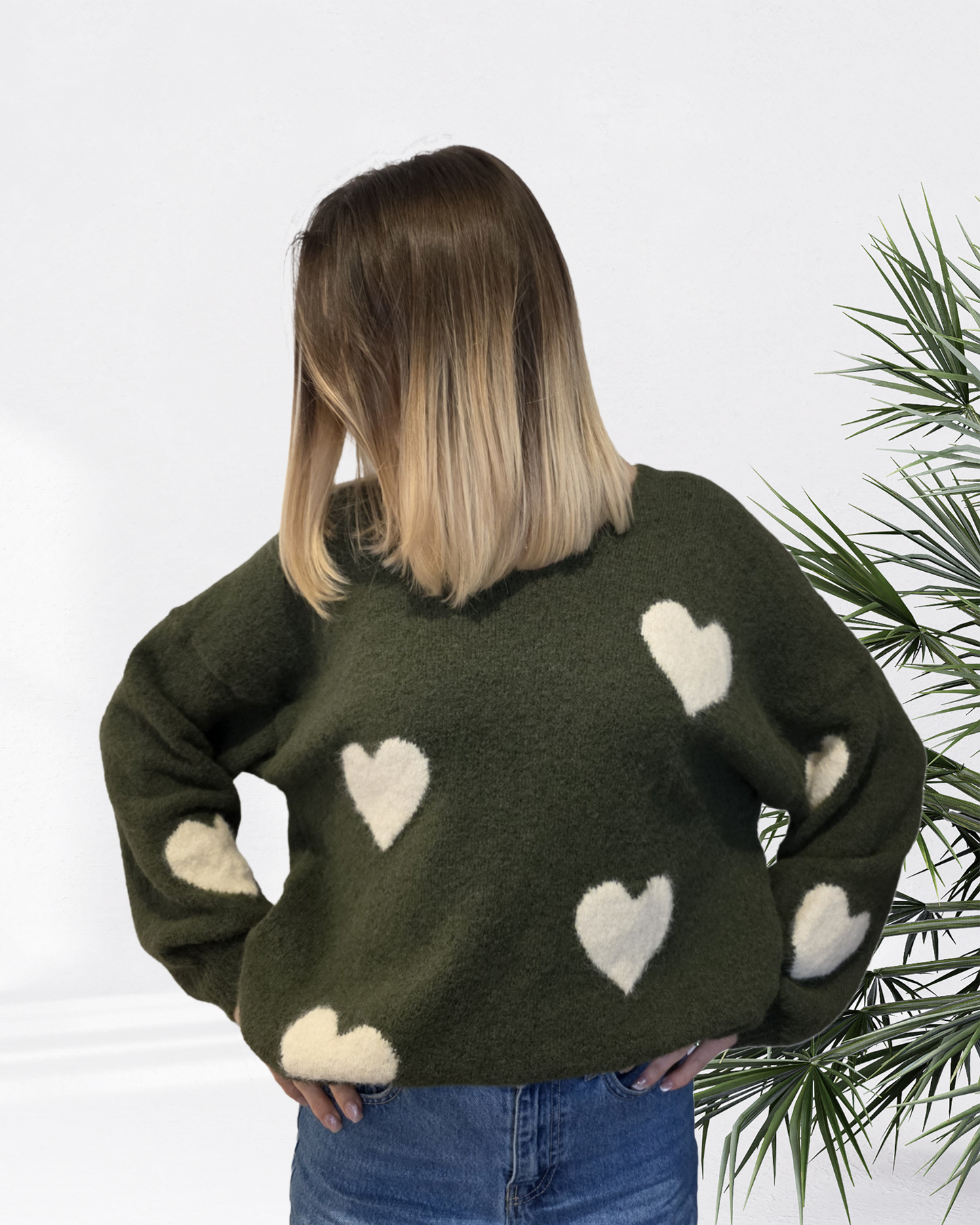 Pull Moelleux à Motifs Cœurs