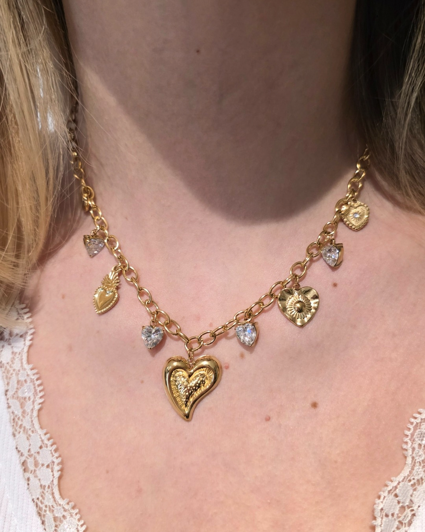 Collier Charm Coeur – doré