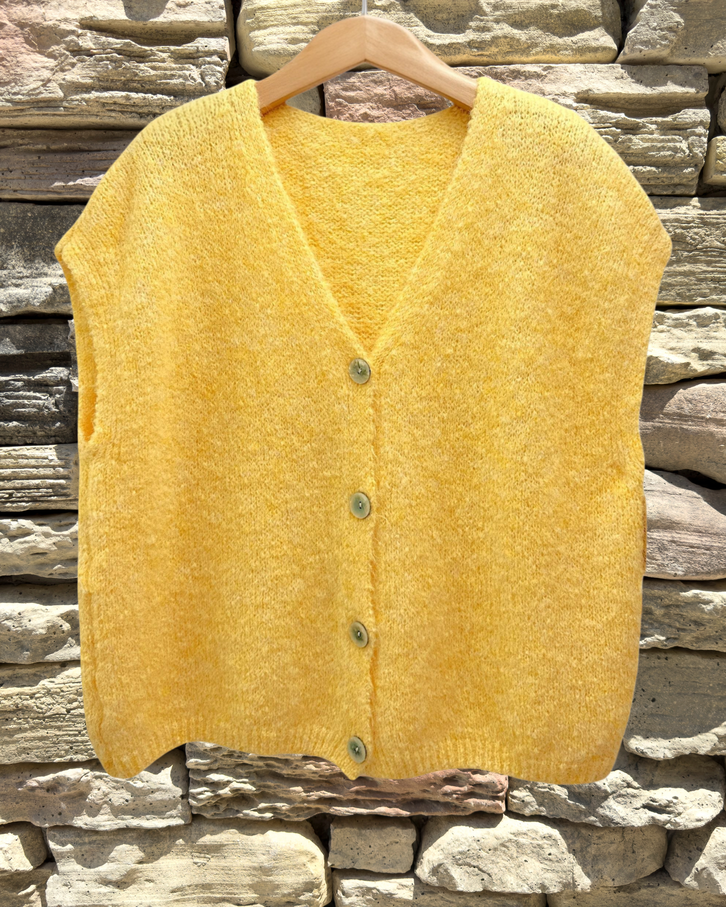 Gilet Sans Manches Moelleux à Boutons