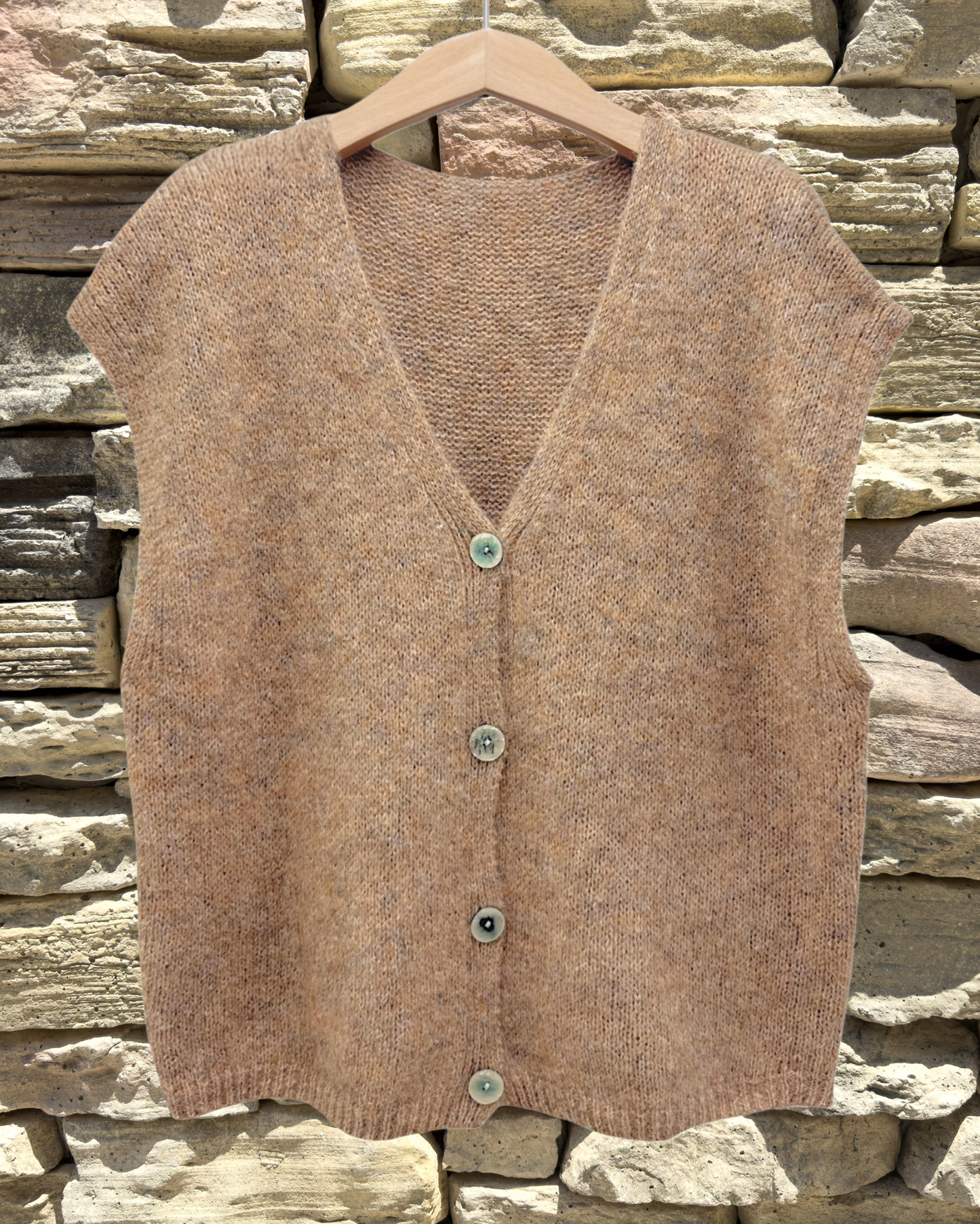 Gilet Sans Manches Moelleux à Boutons