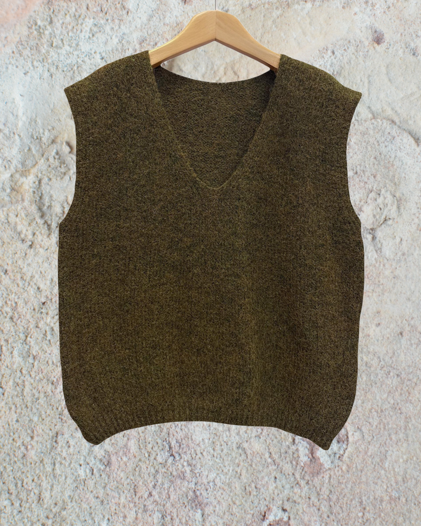 Pull Sans Manches en Maille Alpaga & Laine