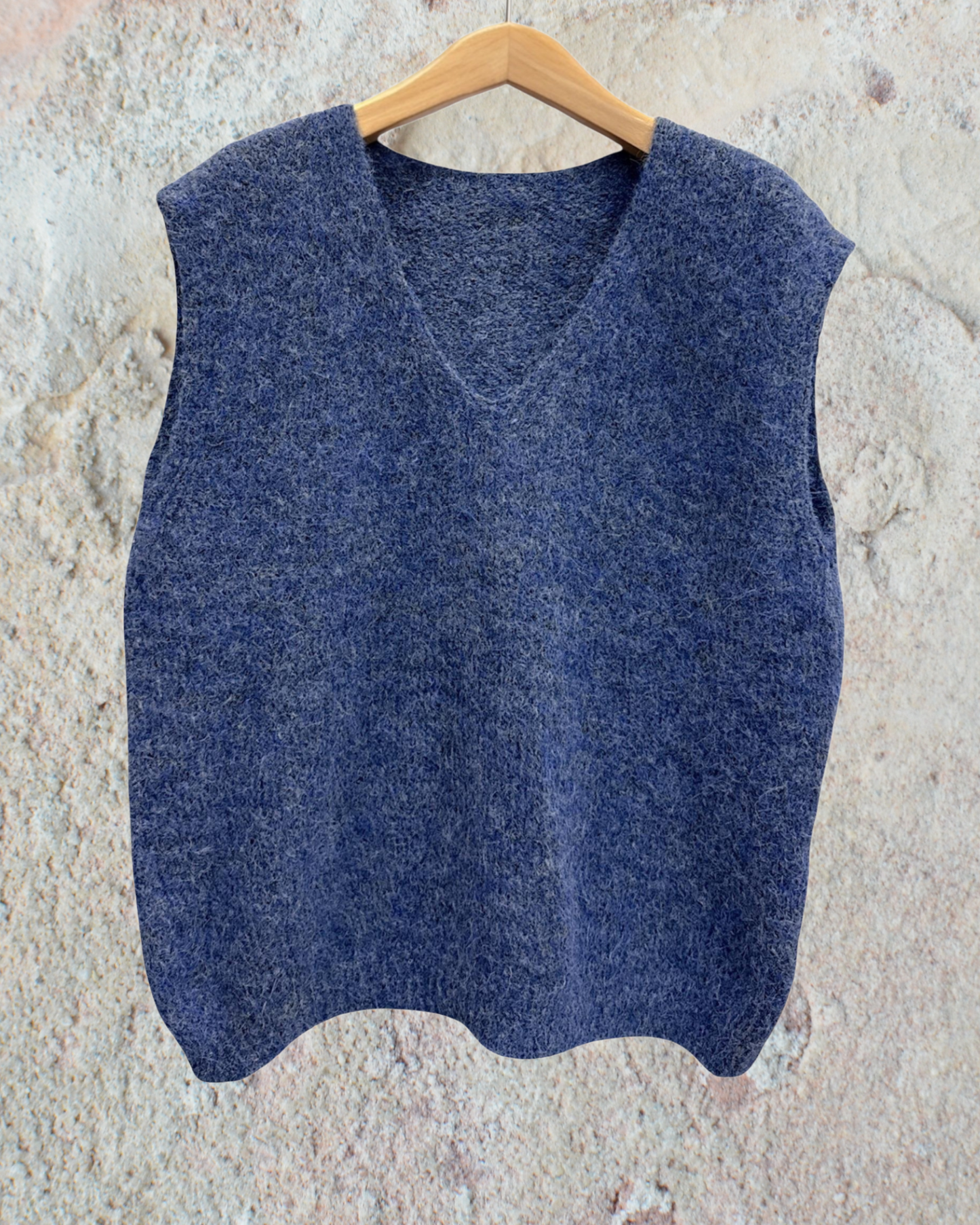 Pull Sans Manches en Maille Alpaga & Laine