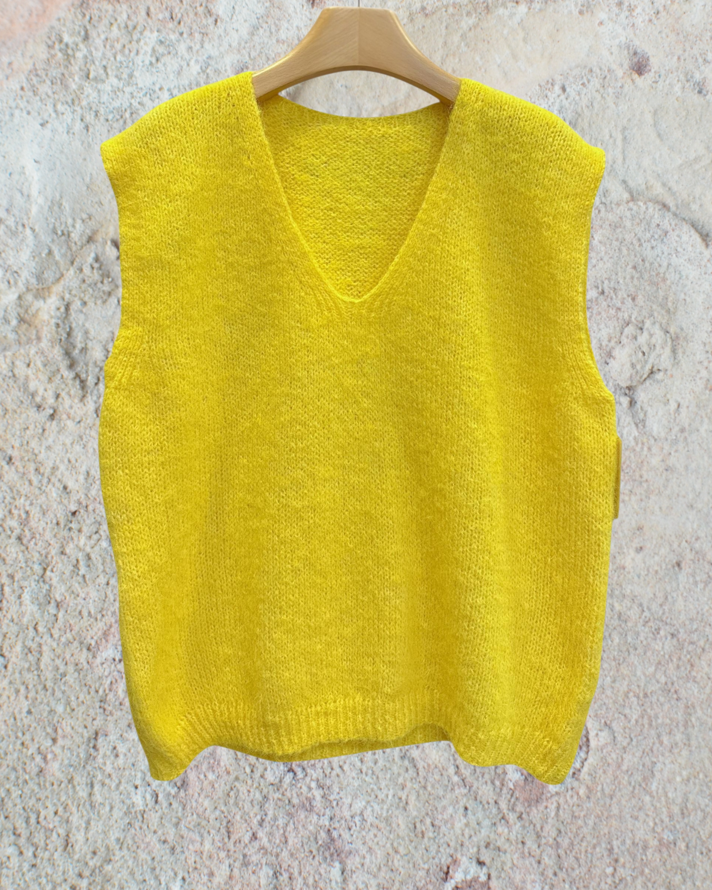 Pull Sans Manches en Maille Alpaga & Laine