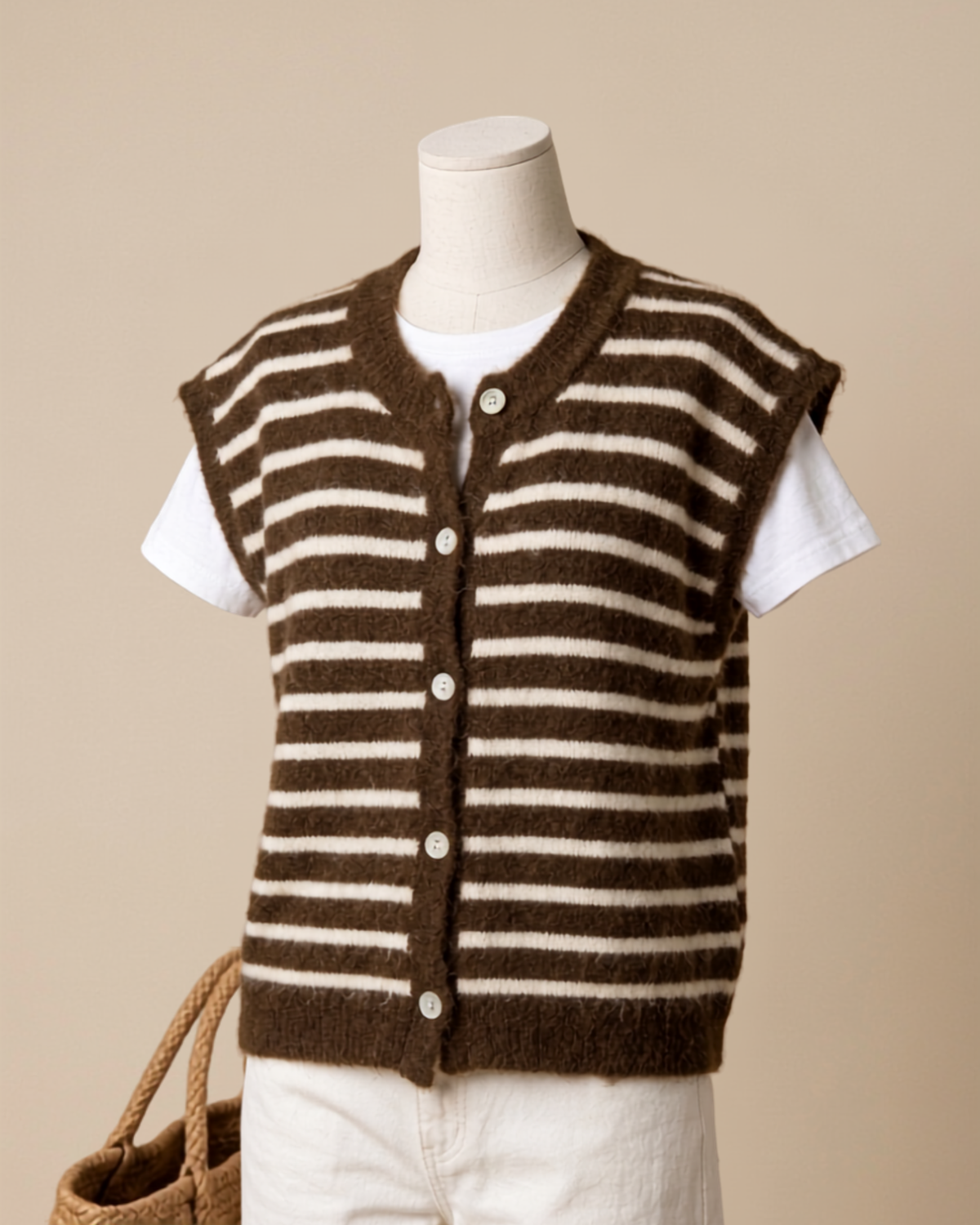 Gilet sans manches rayé