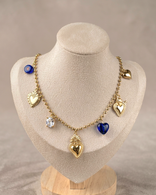 Collier coeur marine