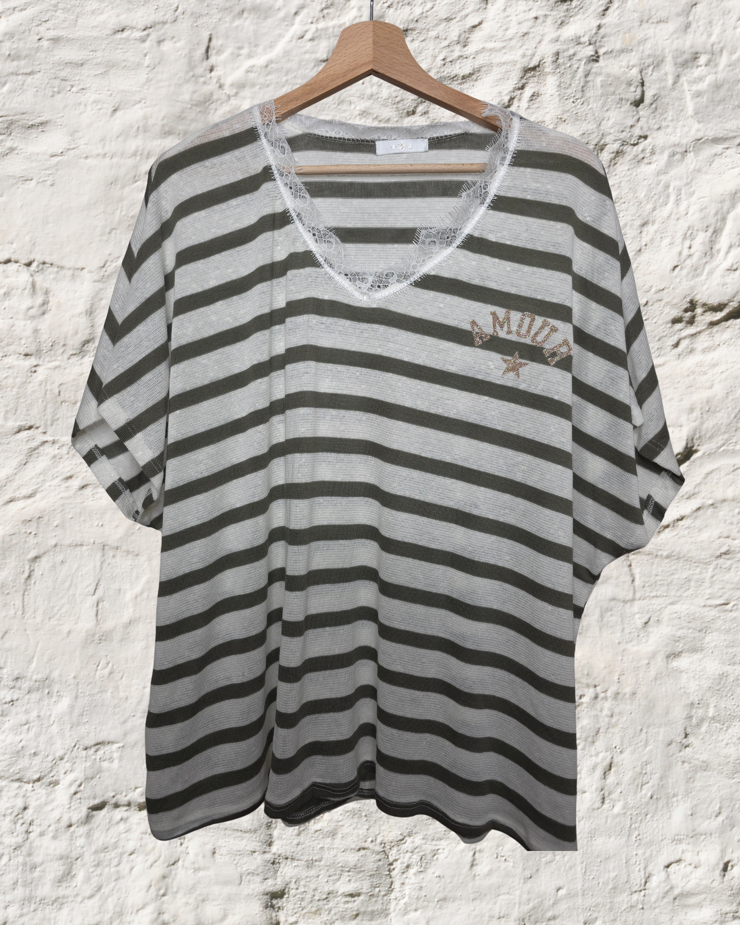 Top Marinière "Amour" oversize