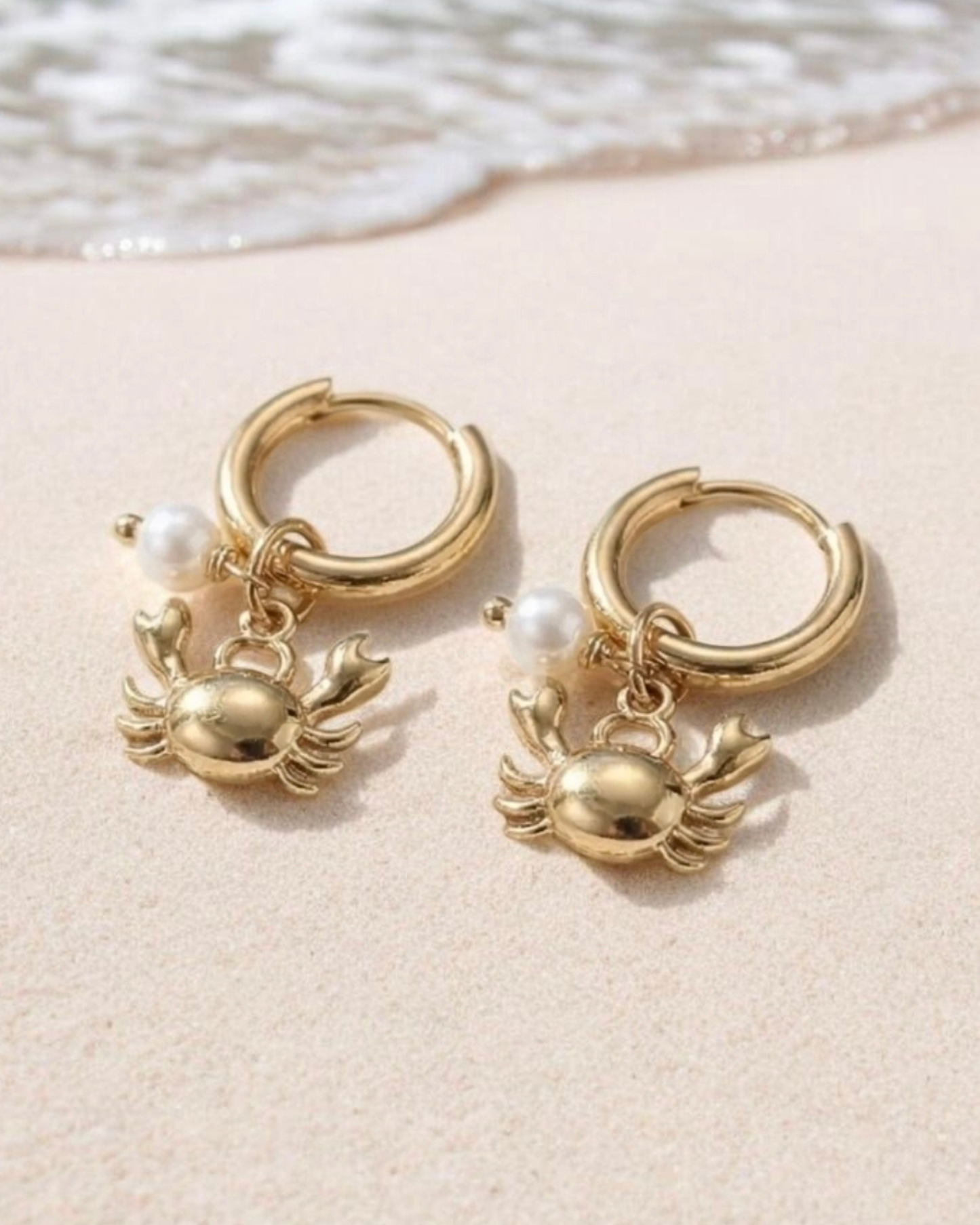 Boucles d'oreilles Crabe & perle