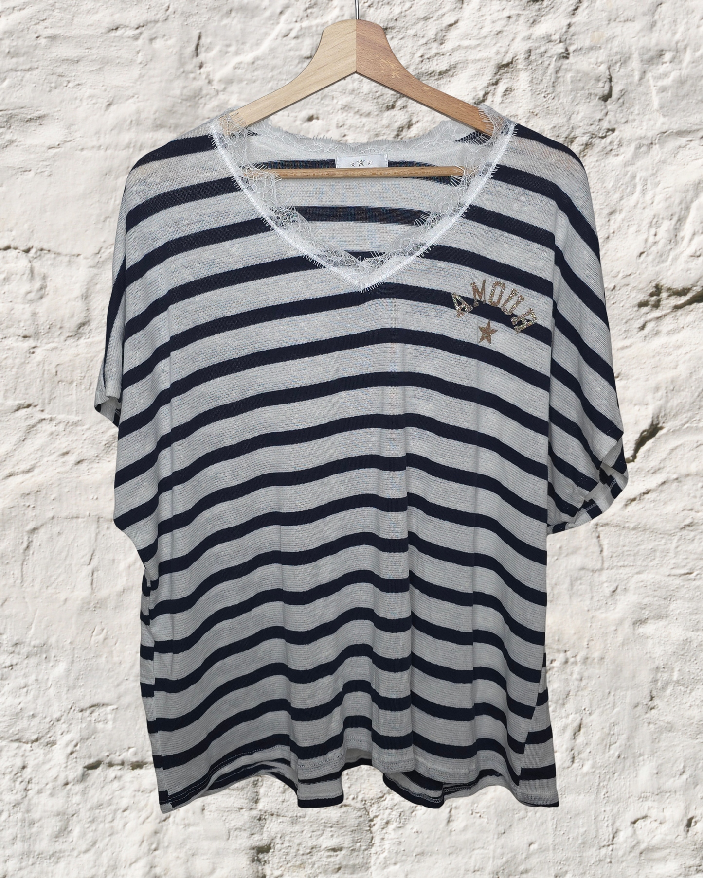 Top Marinière "Amour" oversize